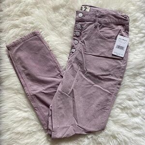 NWT FREE PEOPLE Size 32 Sun Chaser Corduroy High Rise Pant Lilac Button Fly